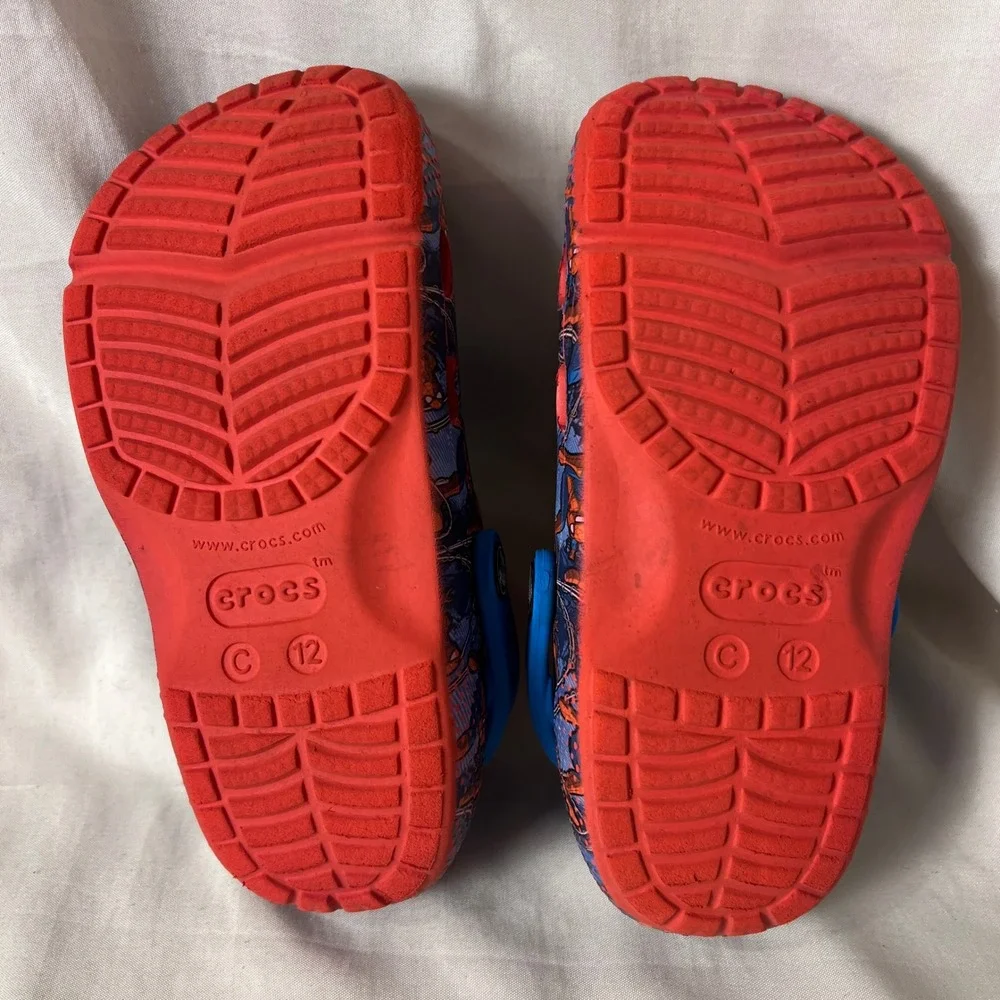 Crocs Kids Marvel Spider-Man Clogs Blue Red Graphic Print Size C12